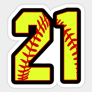 Fastpitch Softball Number 21 #21 Softball Shirt Jersey Uniform Favorite Player Biggest Fan Sticker